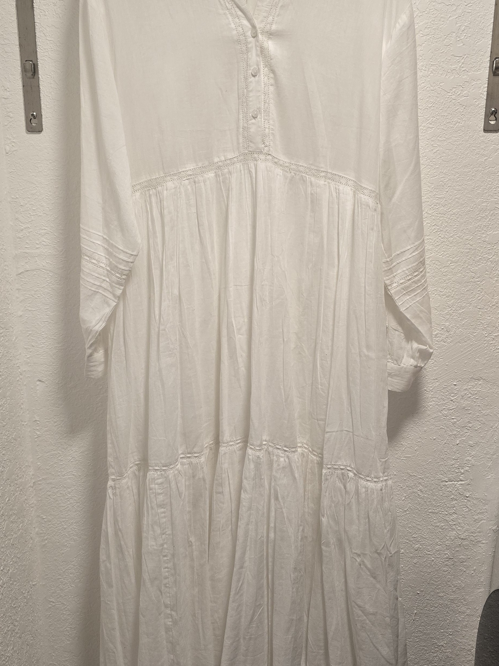 Galeries Lafayette White Tiered Dress / Coverup Size 38 (US 6/8)